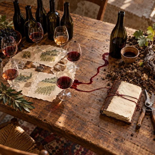 Composizione editoriale che confronta il modello consortile del Brunello con il lavoro artigianale di un produttore indipendente
